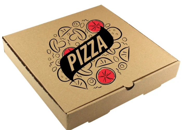 Durable kraft pizza boxes for eco-friendly packaging.